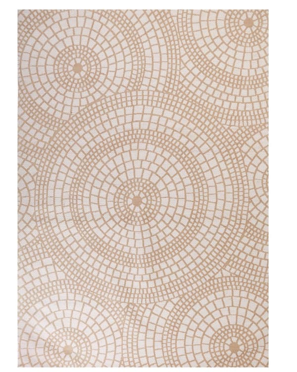 Matta Beige och Vit Jute 160 x 230 cm Rektangulär med Geometriskt Mönster Plattväv Bohemisk Sovrum Vardagsrum