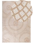 Miniatyrbild 1 av 7: Matta Beige och Vit Jute 160 x 230 cm Rektangulär med Geometriskt Mönster Plattväv Bohemisk Sovrum Vardagsrum