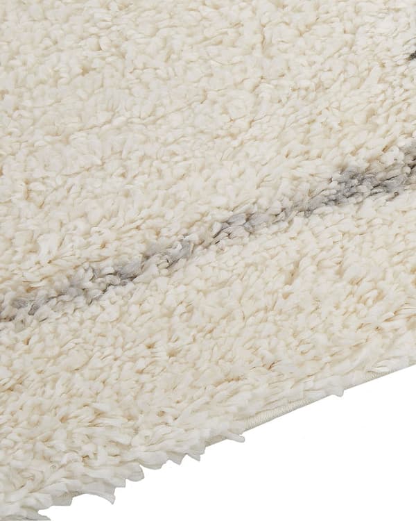 Matta Ljusbeige och Grå 80 x 150 cm Shaggy Rektangulär Abstrakt Bikakemönster Traditionell Vardagsrum Sovrum