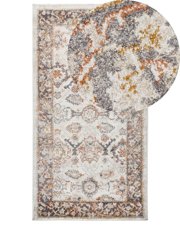 Gulvtæppe Beige Polypropylen 80 x 150 cm Blød Orientalsk Tæppe Vintage Design Løs Luvtæppe til Entre og Soveværelse