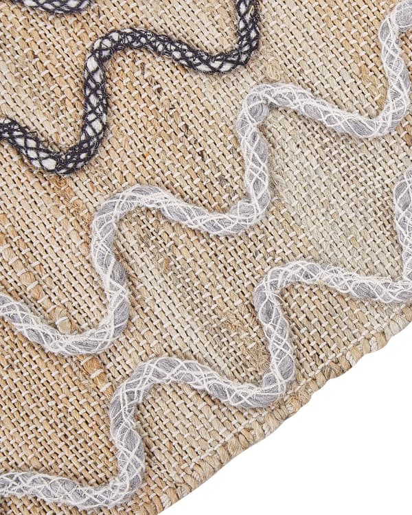 Teppe Gulvteppe Beige Jute 80 x 150 cm Geometrisk Mønster Rustikk Boho