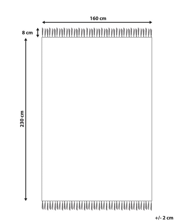 Teppe Hvit Grå Bomull 160 x 230 cm Håndvevd Flatvev med dusker