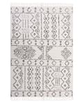 Miniatyrbilde 4 av 7: Ullteppe Hvit Svart 140 x 200 cm Aztekisk mønster Moderne Vintage Lav luv