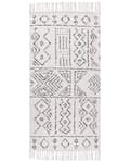 Miniatyrbilde 4 av 7: Ullteppe Hvit Svart 80 x 150 cm Aztekisk mønster Moderne Vintage Lav luv
