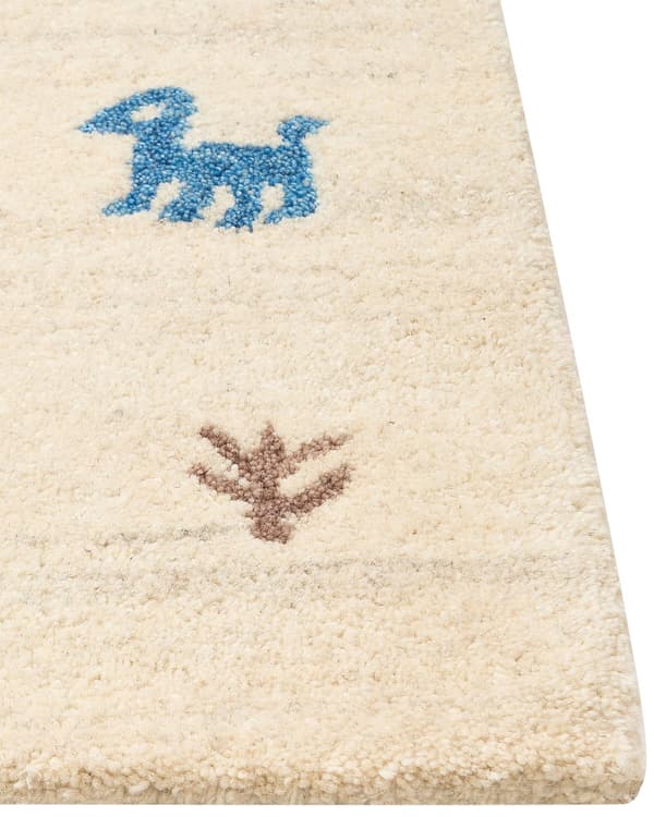 Matto beige 140 x 200 cm villa luontokuvio suorakulmio matala nukka käsin tuftattu rustiikkinen Gabbeh