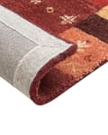 Pikkukuva 7 / 7: Matto punainen 80 x 150 cm villa suorakulmio geometrinen kuvio matala nukka rustiikkinen Gabbeh