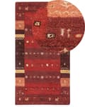 Pikkukuva 1 / 7: Matto punainen 80 x 150 cm villa suorakulmio geometrinen kuvio matala nukka rustiikkinen Gabbeh