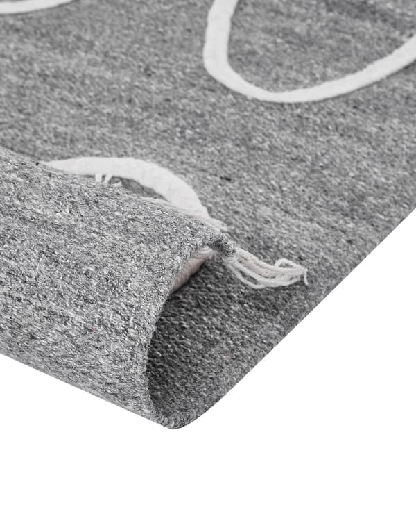 Gulvteppe Grå Polyester 80 x 150 cm Rektangulær Abstrakt mønster med dusker Boho Innendørs Utendørs