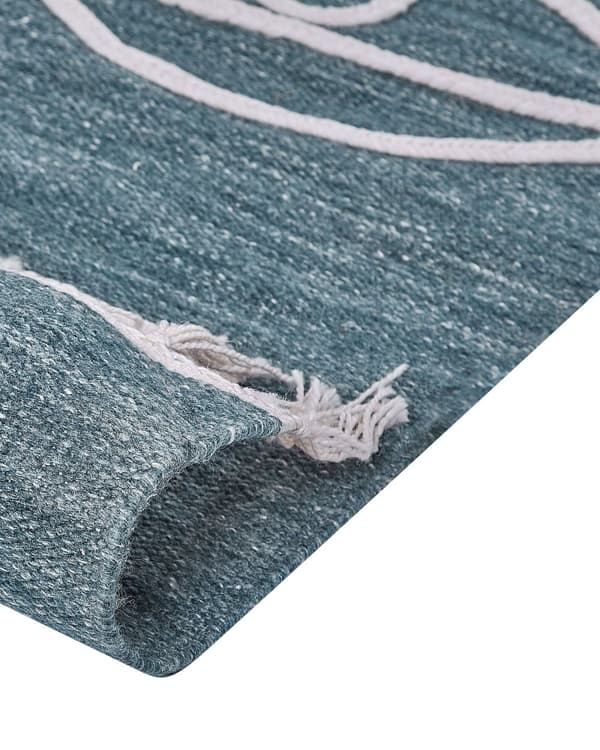 Gulvteppe Grå Polyester 80 x 150 cm Rektangulær Abstrakt mønster med dusker Boho Innendørs Utendørs