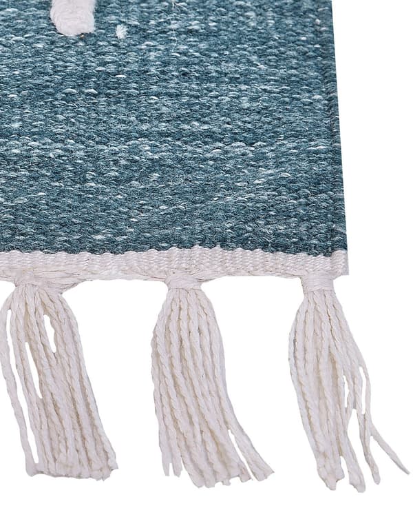 Gulvteppe Grå Polyester 80 x 150 cm Rektangulær Abstrakt mønster med dusker Boho Innendørs Utendørs