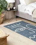 Miniatyrbilde 2 av 6: Gulvteppe Grå Polyester 80 x 150 cm Rektangulær Abstrakt mønster med dusker Boho Innendørs Utendørs