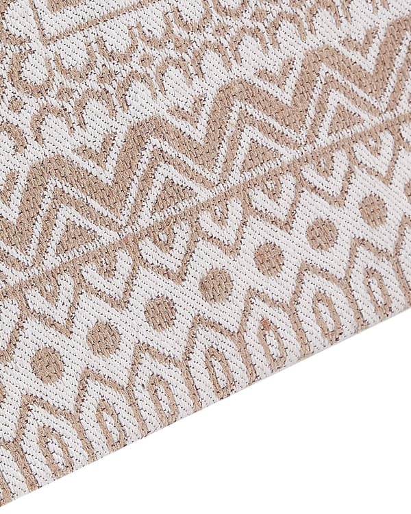 Gulvteppe Beige Hvit Jute 80 x 150 cm Moderne Geometrisk mønster Myk Hjemmeinnredning