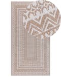 Miniatyrbilde 1 av 7: Gulvteppe Beige Hvit Jute 80 x 150 cm Moderne Geometrisk mønster Myk Hjemmeinnredning