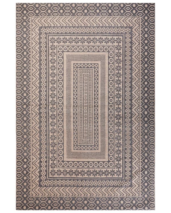Gulvteppe Beige Grå Jute 200 x 300 cm Moderne Geometrisk mønster Myk Hjemmeinnredning