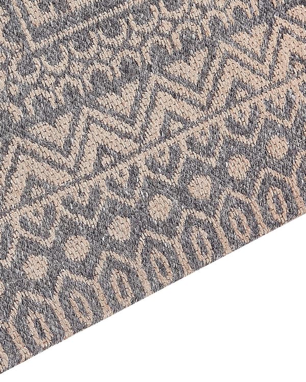 Gulvteppe Beige Grå Jute 80 x 150 cm Moderne Geometrisk mønster Myk Hjemmeinnredning