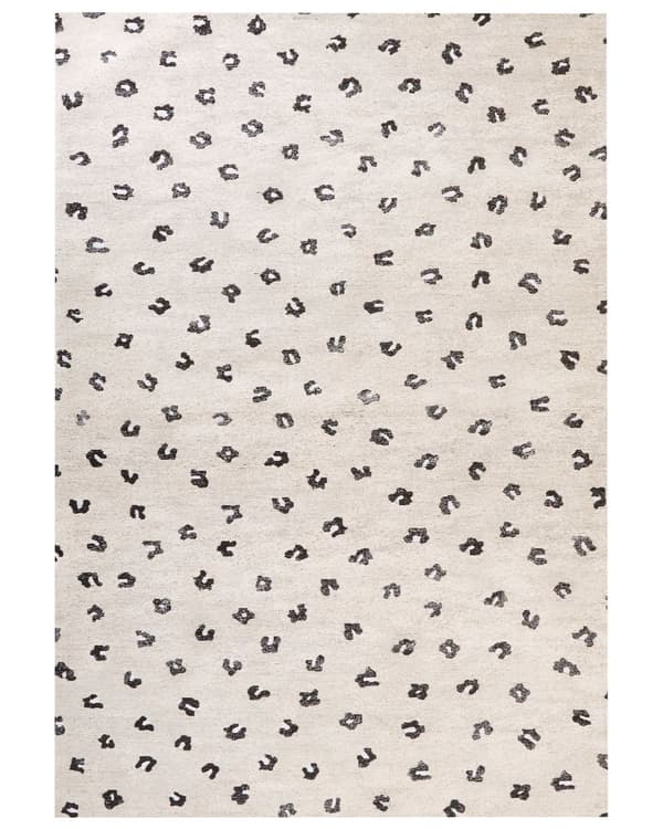 Teppe Beige Bomull 160 x 230 cm Dyremotiv Prikkete mønster Moderne Dekorativt Tilbehør Innredning Stue Soverom