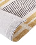 Miniatyrbilde 6 av 6: Teppe Gulvteppe Gul Svart Bomull 80 x 150 cm Flatvevd Jacquard Vevd Stripete mønster Boho Stue Soverom