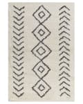 Miniatyrbilde 4 av 7: Teppe Beige Hvit 200 x 300 cm Lurvet Rektangulært Geometrisk mønster Boho Tradisjonell stil Stue Soverom