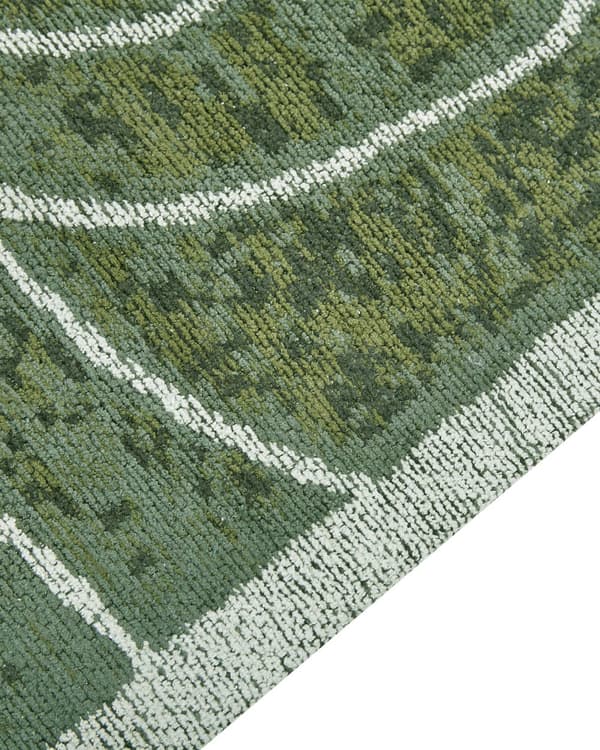 Teppe Grønn Bomull 200 x 300 cm Bladmotiv Monstera Moderne Dekorativt Tilbehør Innredning Stue Soverom
