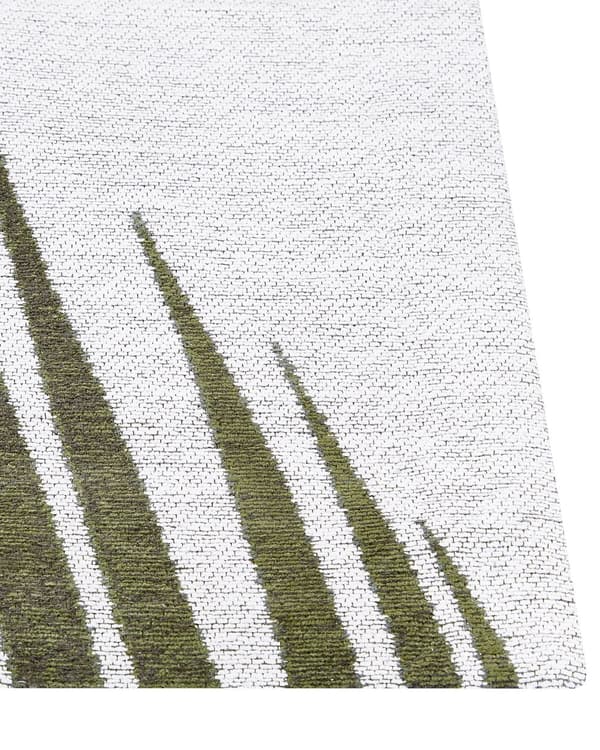 Teppe Grønn Bomull 200 x 300 cm Bladmotiv Moderne Boho Dekorativt Tilbehør Innredning Stue Soverom