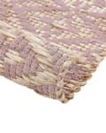 Miniatyrbilde 7 av 8: Gulvteppe Rosa og Beige Bomull Jute 80 x 150 cm Geometrisk Mønster Rustikk Boho