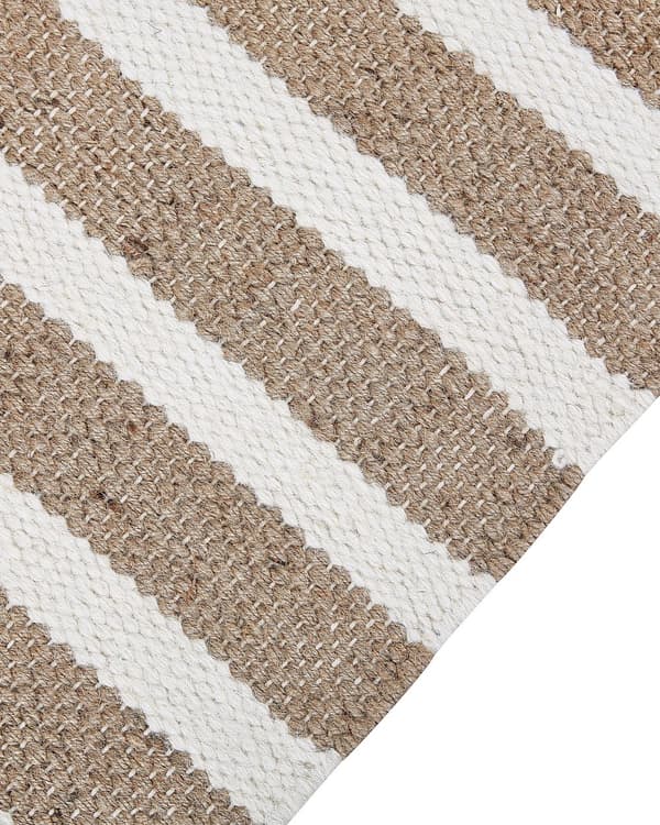 Gulvteppe Flerfarget Jute 80 x 150 cm Rektangulært Håndvevd med Dusker Moderne Design