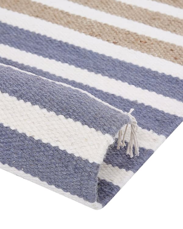 Gulvteppe Flerfarget Jute 80 x 150 cm Rektangulært Håndvevd med Dusker Moderne Design