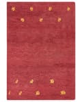 Pikkukuva 4 / 7: Matto punainen villa 160 x 230 cm keltainen eläinkuviointi käsin tuftattu Gabbeh boho-tyyli