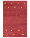 Pikkukuva 4 / 7: Matto punainen villa 200 x 300 cm keltainen eläinkuviointi käsin tuftattu Gabbeh boho-tyyli