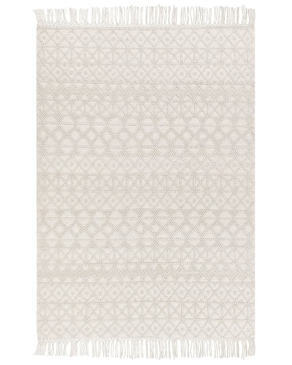 Matto vaalea beige polyesteri 160 x 230 cm geometrinen kuvio hapsut boho-tyyli