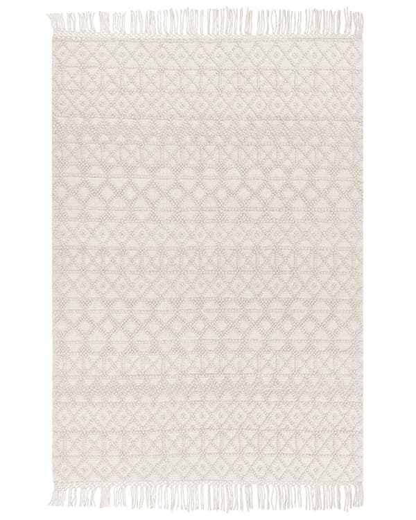 Gulvtæppe Beige Uld 160 x 230 cm Fladvævet Uldtæppe Moderne Design Luv Tæppe under Spisebord til Værelse Indretning