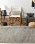 Miniatyrbillede 2 af 7: Gabbeh Tæppe Grå Uld 160 x 230 cm Rektangulær Flerfarvet Geometrisk Mønster Håndtuftet Boho Stil Stue Soveværelse Børneværelse