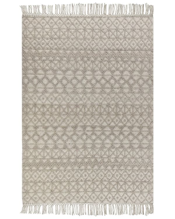 Gulvtæppe Beige Uld 160 x 230 cm Fladvævet Uldtæppe Moderne Design Luv Tæppe under Sofabord til Værelse Indretning