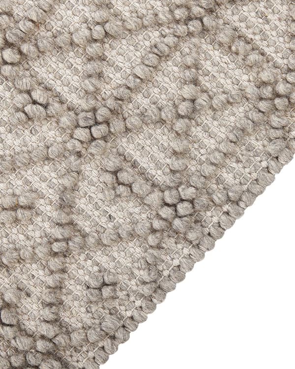 Gulvtæppe Beige Uld 200 x 300 cm Fladvævet Uldtæppe Moderne Design Luv Tæppe under Spisebord til Værelse Indretning