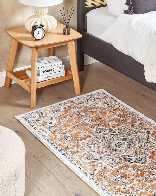 Matta Beige 80 x 150 cm Orientalisk Sliten Vardagsrum Sovrum