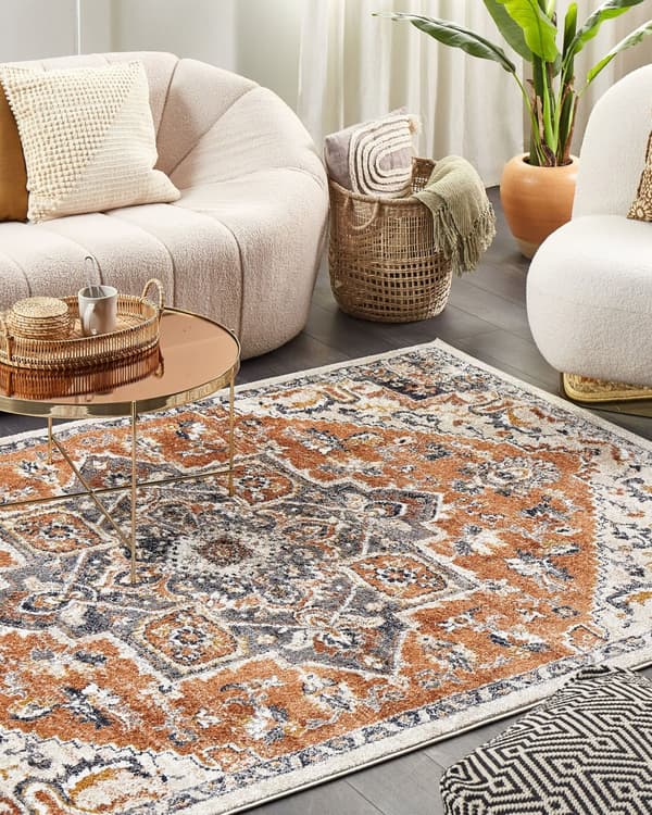 Matta Beige 200 x 300 cm Orientalisk Sliten Vardagsrum Sovrum