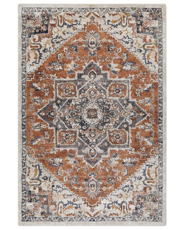 Matta Beige 200 x 300 cm Orientalisk Sliten Vardagsrum Sovrum