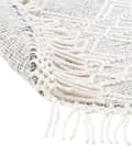 Miniatyrbilde 4 av 6: Teppe Grå Off White Ull Polyester ø 140 cm Håndvevd Dusker Geometrisk mønster Tilbehør Dekorasjon Stue Soverom