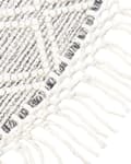 Miniatyrbilde 6 av 6: Teppe Grå Off White Ull Polyester ø 140 cm Håndvevd Dusker Geometrisk mønster Tilbehør Dekorasjon Stue Soverom