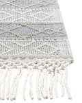 Miniatyrbillede 4 af 6: Gulvtæppe Grå Hvid Uld 160 x 230 cm Fladvævet Uldtæppe Moderne Design Luv Tæppe under Sofabord til Værelse Indretning