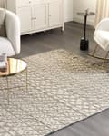 Miniatyrbilde 2 av 7: Teppe Beige Ull Polyester 200 x 300 cm Dusker Geometrisk mønster Boho Moderne Tilbehør Dekorasjon Stue Soverom