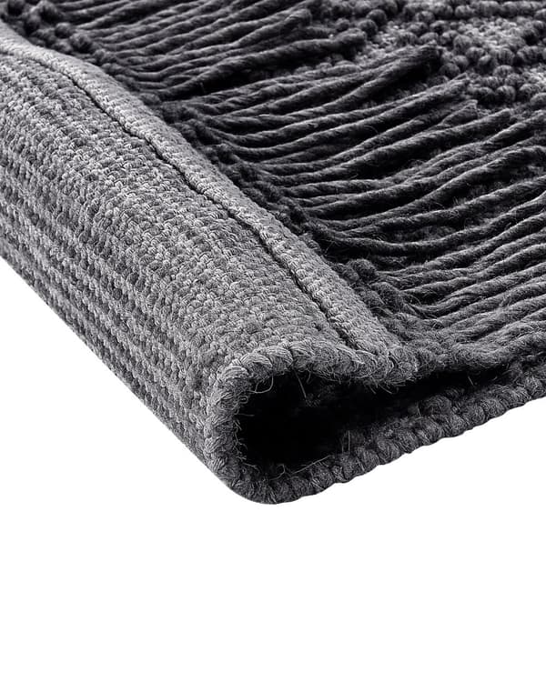 Teppe Svart Ull Polyester 160 x 230 cm Dusker Geometrisk mønster Boho Moderne Tilbehør Dekorasjon Stue Soverom