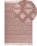 Miniatyrbilde 1 av 7: Teppe Rosa Ull Polyester 160 x 230 cm Dusker Geometrisk mønster Boho Moderne Tilbehør Dekorasjon Stue Soverom