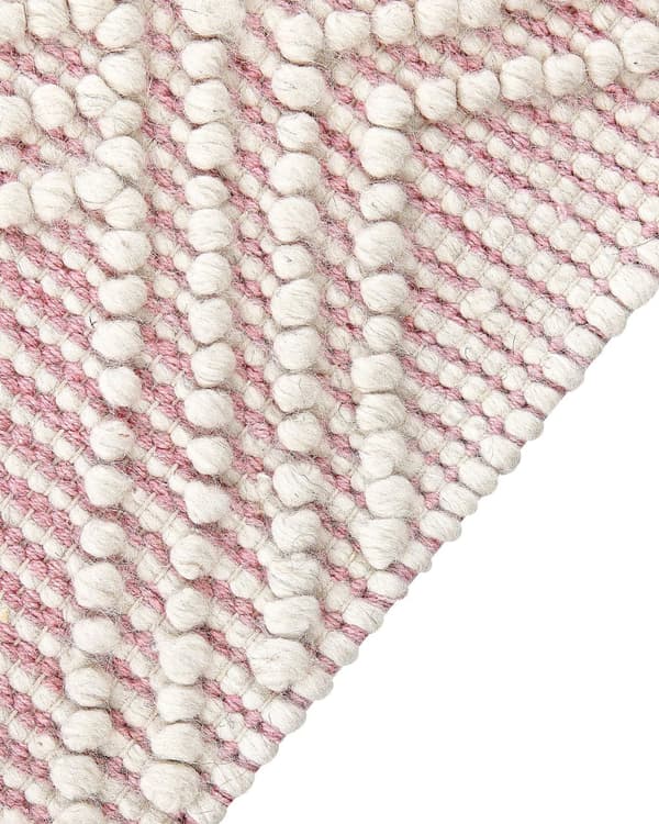 Teppe Rosa Ull Polyester 200 x 300 cm Dusker Geometrisk mønster Boho Moderne Tilbehør Dekorasjon Stue Soverom