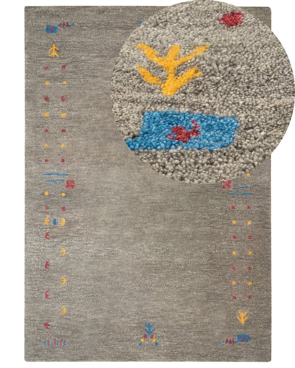 Gabbeh Matta 160 x 230 cm Rektangulär Flerfärgad Geometriskt Mönster Handtuftad Bohemisk Stil Vardagsrum Sovrum Barnrum