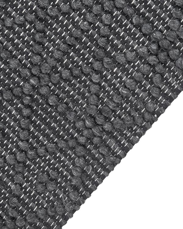 Matta Svart Ull Polyester 200 x 300 cm Geometriskt Mönster Tofsar Boho Modern Vardagsrum