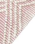 Miniatyrbild 5 av 7: Mattan Rosa Vit Ull Polyester 160 x 230 cm Geometriskt Mönster Fransar Boho Modern Design Vardagsrum