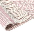 Miniatyrbild 6 av 7: Mattan Rosa Vit Ull Polyester 160 x 230 cm Geometriskt Mönster Fransar Boho Modern Design Vardagsrum