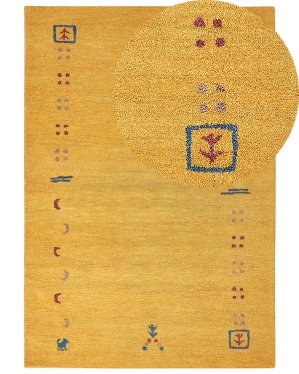 Gabbeh Matta Gul Ull 160 x 230 cm Rektangulär Flerfärgad Geometriskt Mönster Handtuftad Bohemisk Stil Vardagsrum Sovrum Barnrum