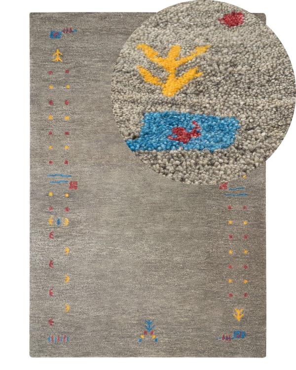 Gabbeh Matta 140 x 200 cm Rektangulär Flerfärgad Geometriskt Mönster Handtuftad Bohemisk Stil Vardagsrum Sovrum Barnrum
